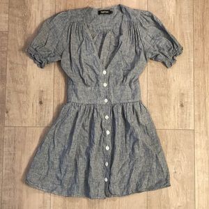 Cotton linen gingham dress